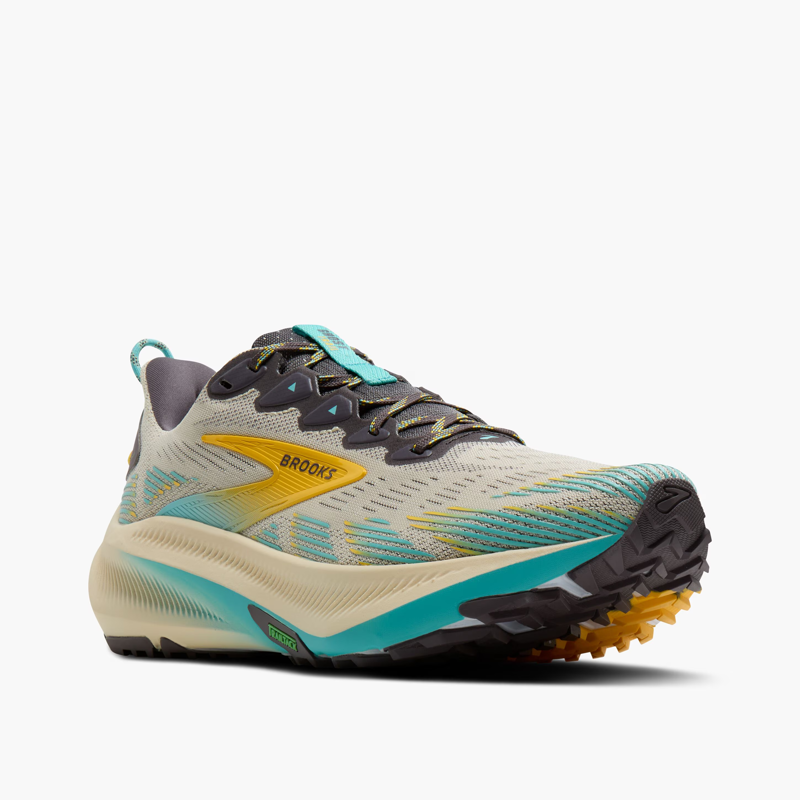Brooks Ghost Trail Men's Trail Running Shoe in Bleached Sand/Rabbit/Bluefish-5