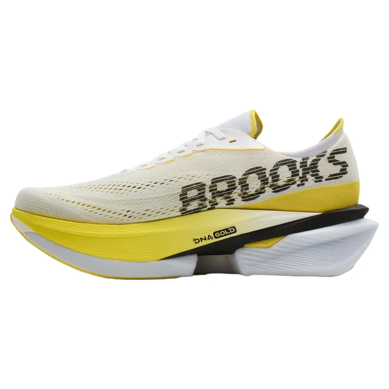 Brooks Hyperion Max 4 Men's Road Running Shoe in White/Cyber Yellow/Black-3