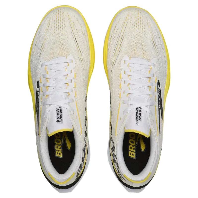 Brooks Hyperion Max 4 Men's Road Running Shoe in White/Cyber Yellow/Black-1