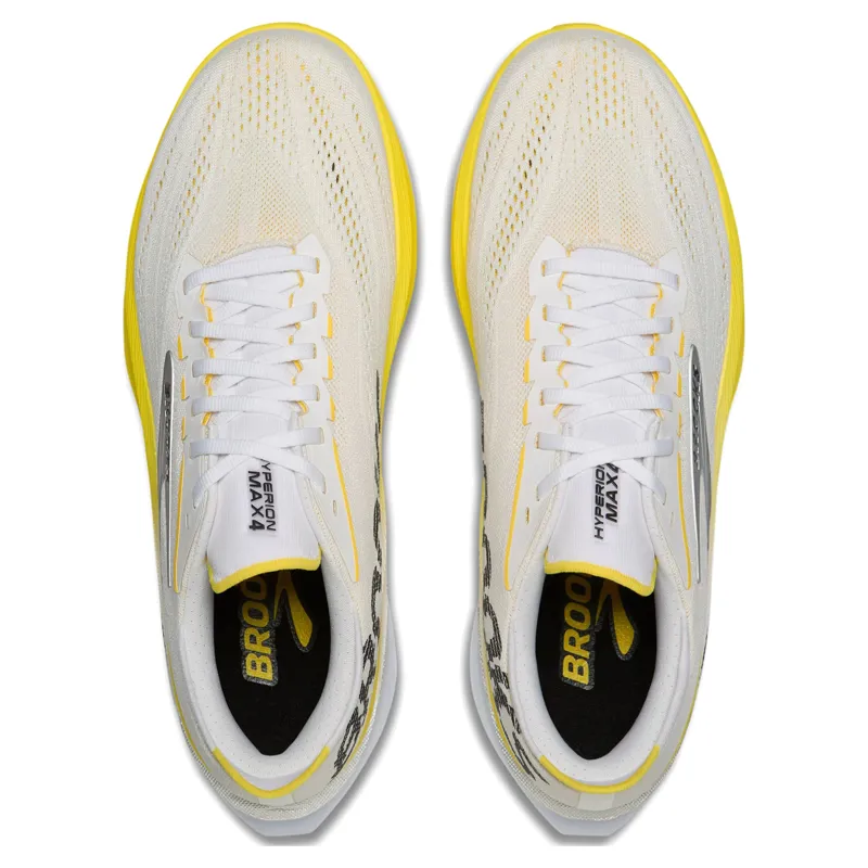 Brooks Hyperion Max 4 Women's Road Running Shoe in White/Cyber Yellow/Black-1