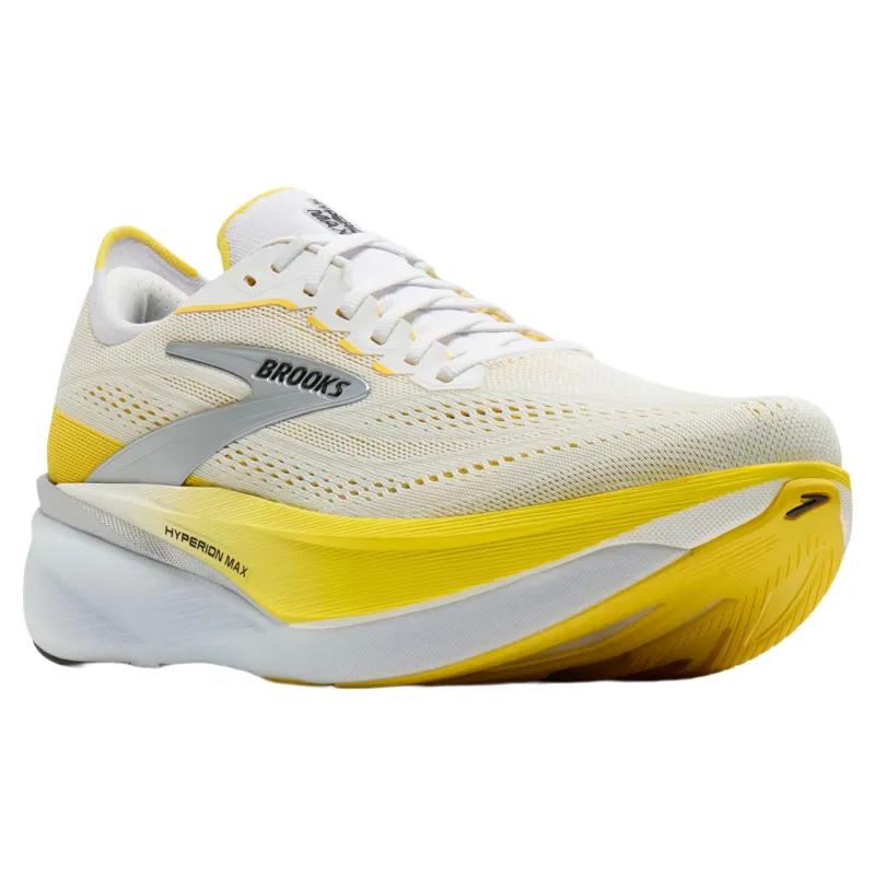 Brooks Hyperion Max 4 Women's Road Running Shoe in White/Cyber Yellow/Black-5