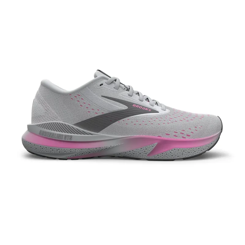 Brooks Adrenaline GTS 24 Women's Road Running Shoe in Oyster/Excalibur/Pink