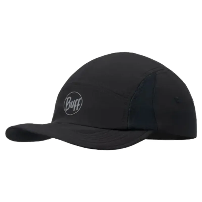 Buff 5 Panel Go Cap in R-Solid Black