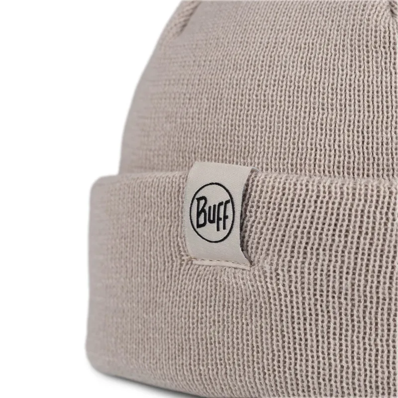 Buff Lilon Fisherman Knitted Beanie in Birch Grey-1