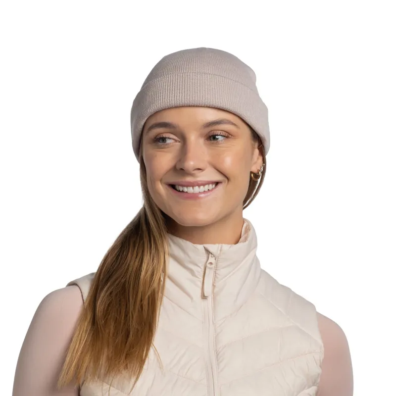 Buff Lilon Fisherman Knitted Beanie in Birch Grey-2