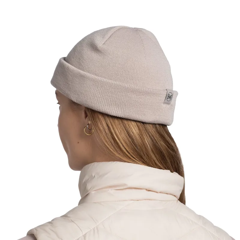 Buff Lilon Fisherman Knitted Beanie in Birch Grey-3