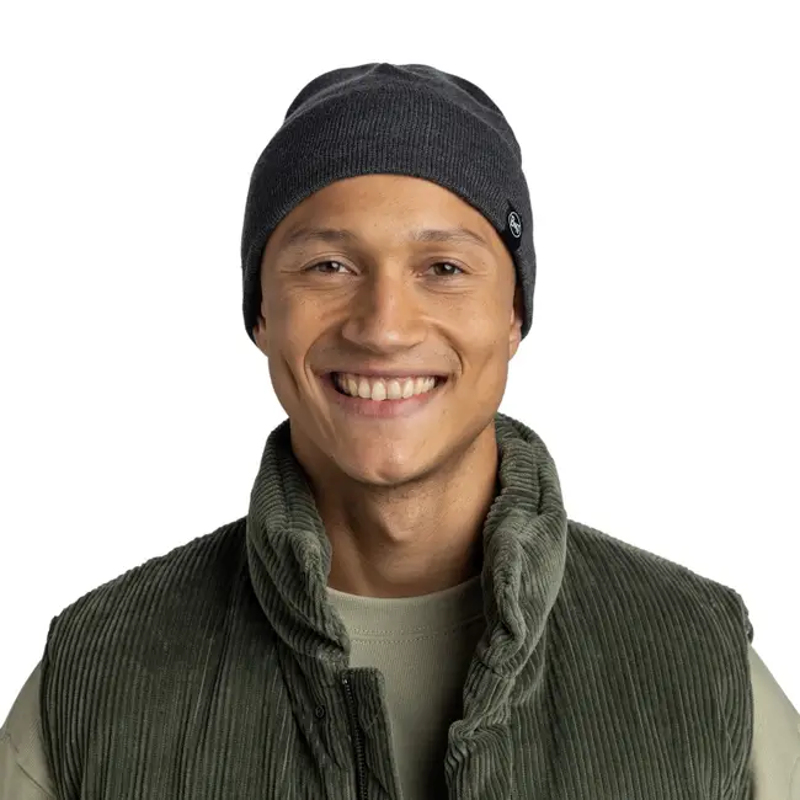 Buff Lilon Short Knitted and Polar Beanie in Grey Heather-2