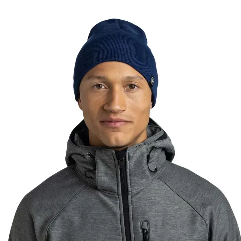 Buff Lilon Short Knitted and Polar Beanie in Midnight-2