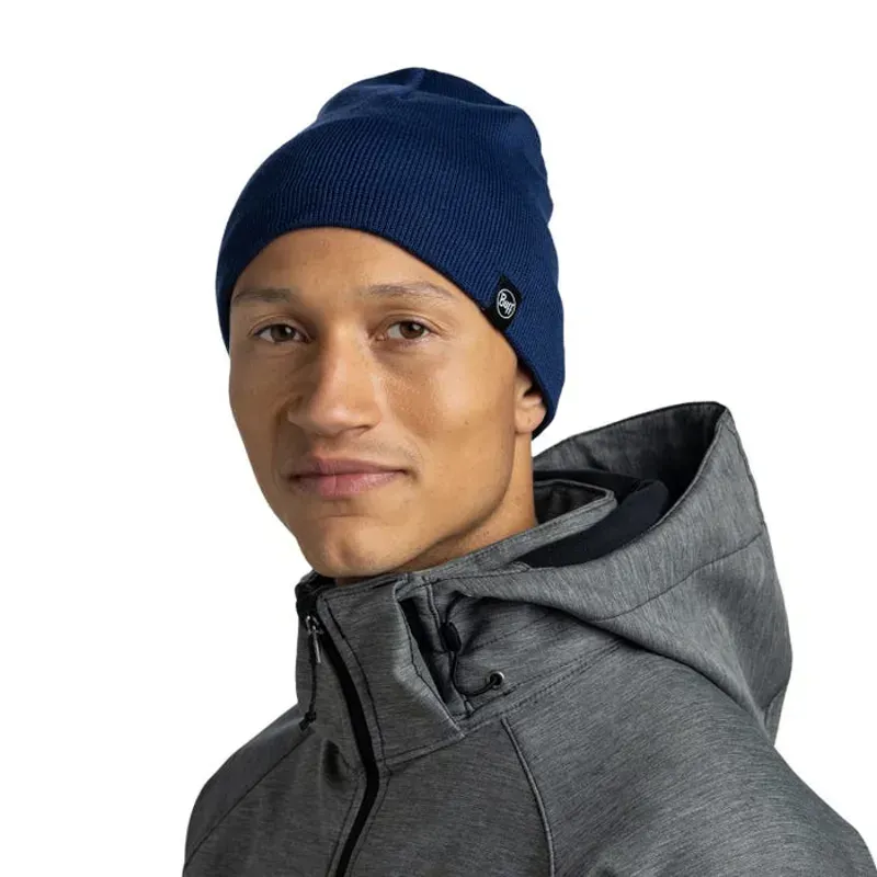 Buff Lilon Short Knitted and Polar Beanie in Midnight-3