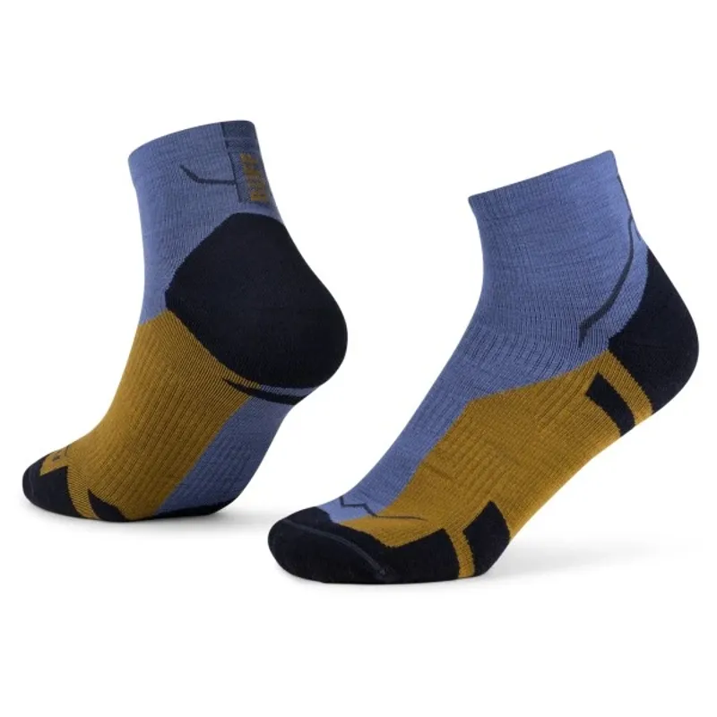 Buff Merino Lightweight Quarter Running Sock in Blue