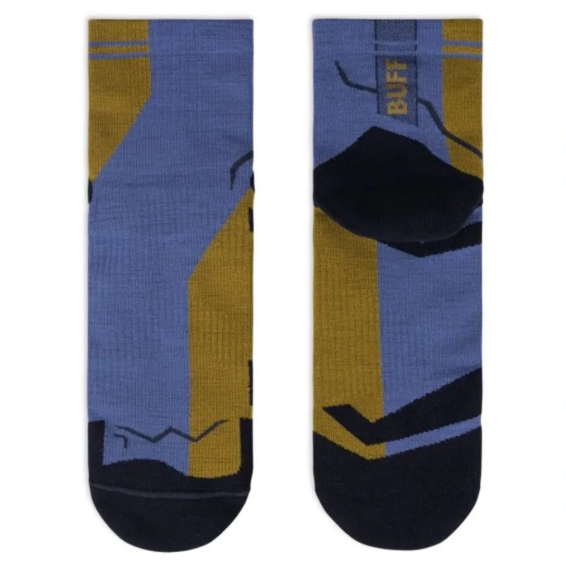 Buff Merino Lightweight Quarter Running Sock in Blue-1