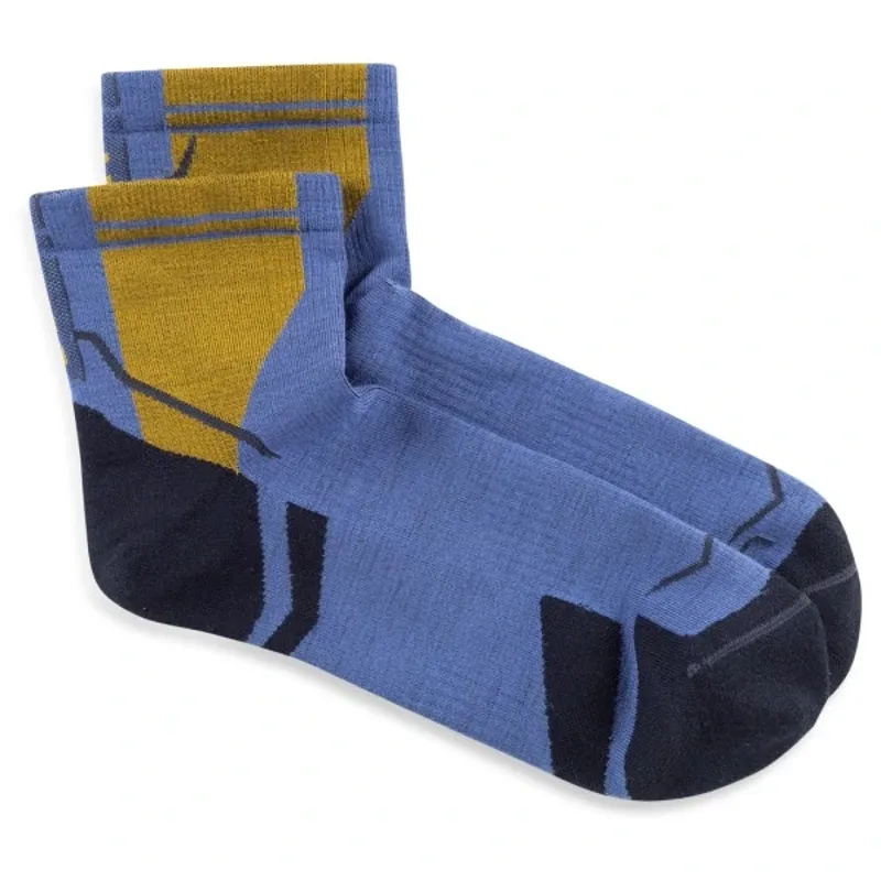 Buff Merino Lightweight Quarter Running Sock in Blue-2