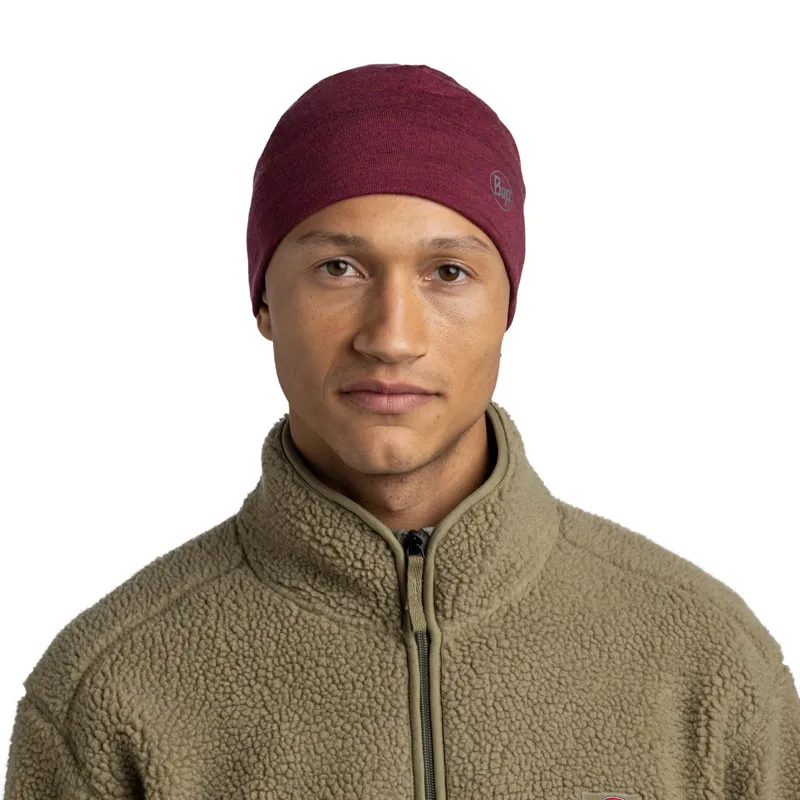 Buff Merino Midweight Beanie in Tibetan Red-2