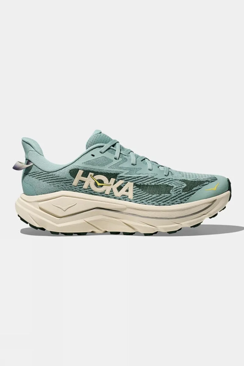 Hoka Challenger 8 Men's Trail Running Shoe in Jade/Truffle Salt