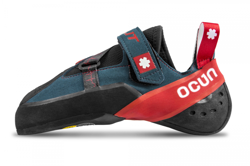 Ocun Bullit Unisex Climbing Shoe in Petrol/Red-1