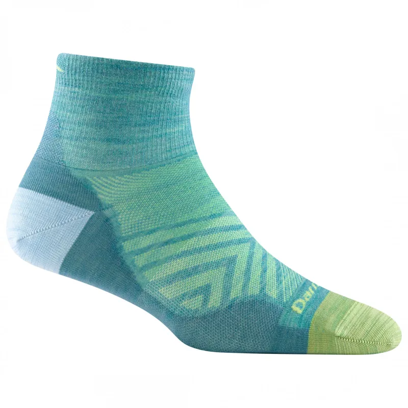 Darn Tough Run 1/4 Ultra-Lightweight Running Sock in Aqua 