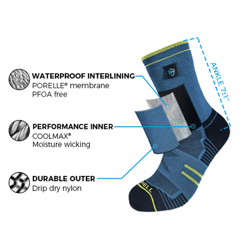 Dexshell Running Lite 2.0 Socks Waterproof Running Socks in Mallard Blue-1