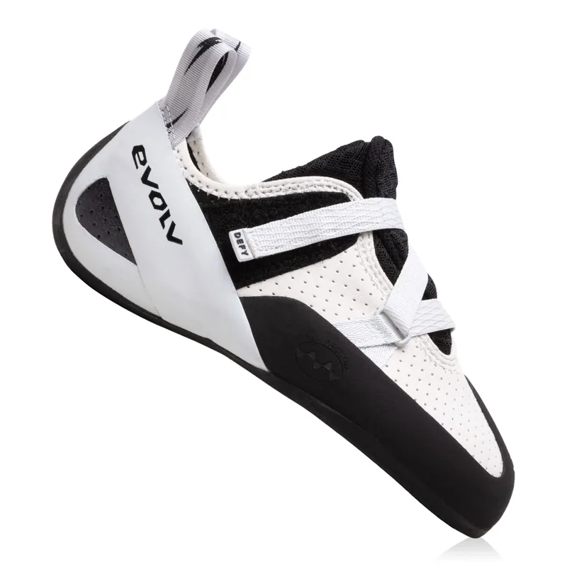Evolv Defy LV Unisex Climbing Shoe in White/Black