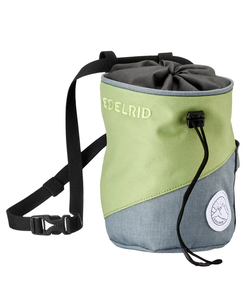 Edelrid Monoblock Chalk Bag in Stone Blue/Grass