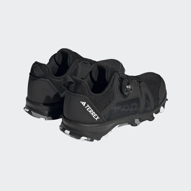 adidas Terrex Agravic Boa Kid's Trail Running/Walking Shoe in Core Black/Cloud White/Grey Three-5