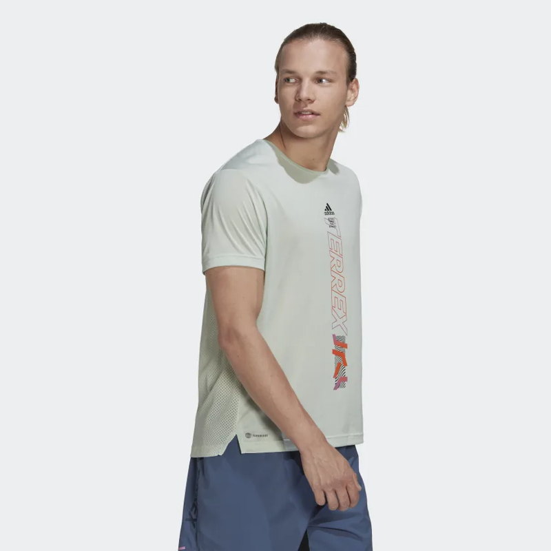 adidas Terrex Agravic Shirt Men's Running T-Shirt in Linen Green-6