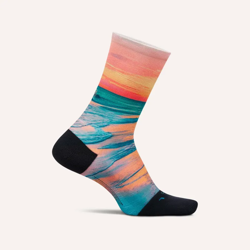 Feetures Elite Light Cushion Mini Crew Landscape Edition in Sunset Glow