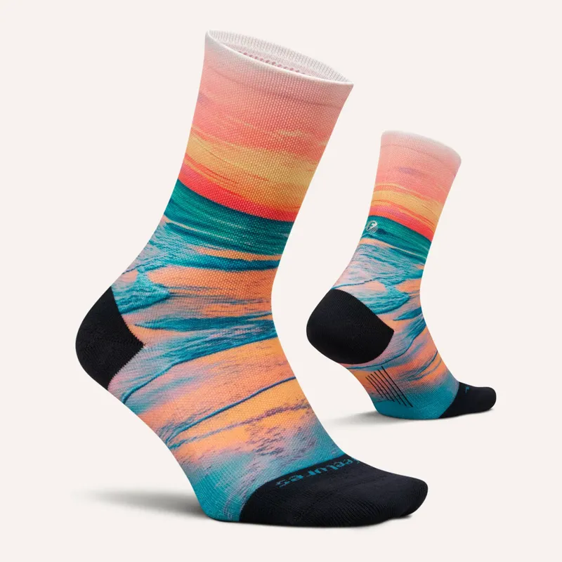 Feetures Elite Light Cushion Mini Crew Landscape Edition in Sunset Glow-1
