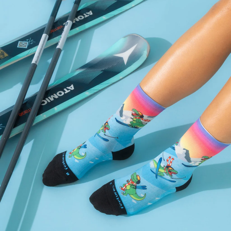 Feetures Elite Light Cushion Mini Crew Limited Edition Running Socks in Ski Rex-1