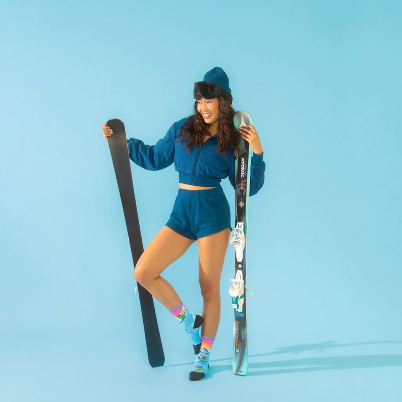 Feetures Elite Light Cushion Mini Crew Limited Edition Running Socks in Ski Rex-2