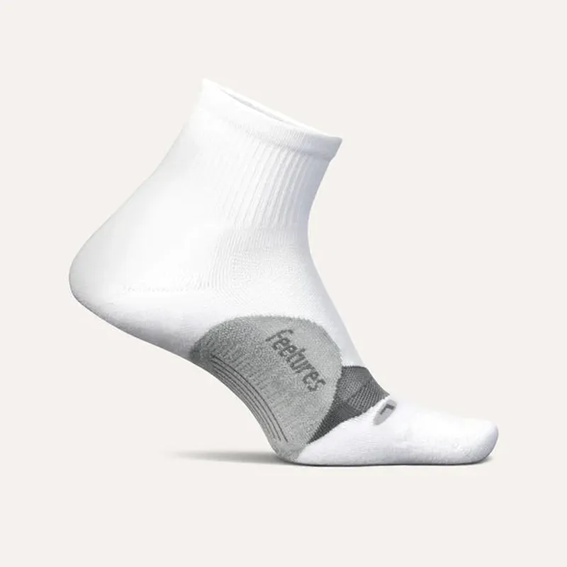 Feetures Elite Light Cushion Quarter Women's Running Sock in White