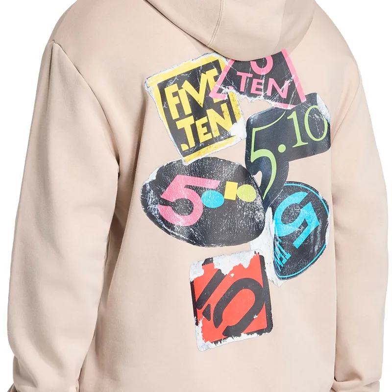 adidas Five Ten Logo Sticker Graphic Hoodie in Wonder Taupe-3