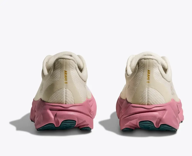 Hoka Arahi 8 Women's Road Running Shoes in Alabaster/Lingonberry-4