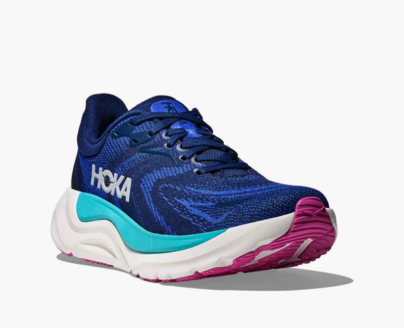 Hoka Arahi 8 Women's Road Running Shoes in Midnight Blue/Ultramarine-4