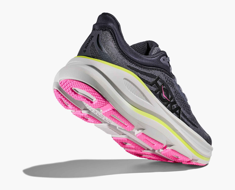 Hoka Bondi 9 Women's Road Running Shoe in Charcoal Grey/Grey Skies-4