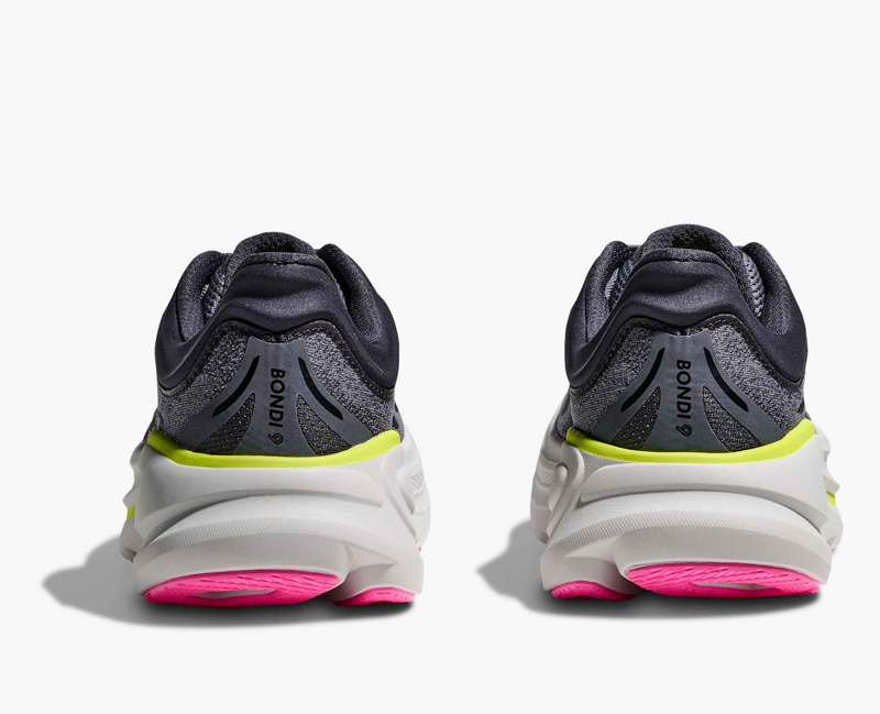Hoka Bondi 9 Women's Road Running Shoe in Grey Charcoal Grey/Grey Skies-7