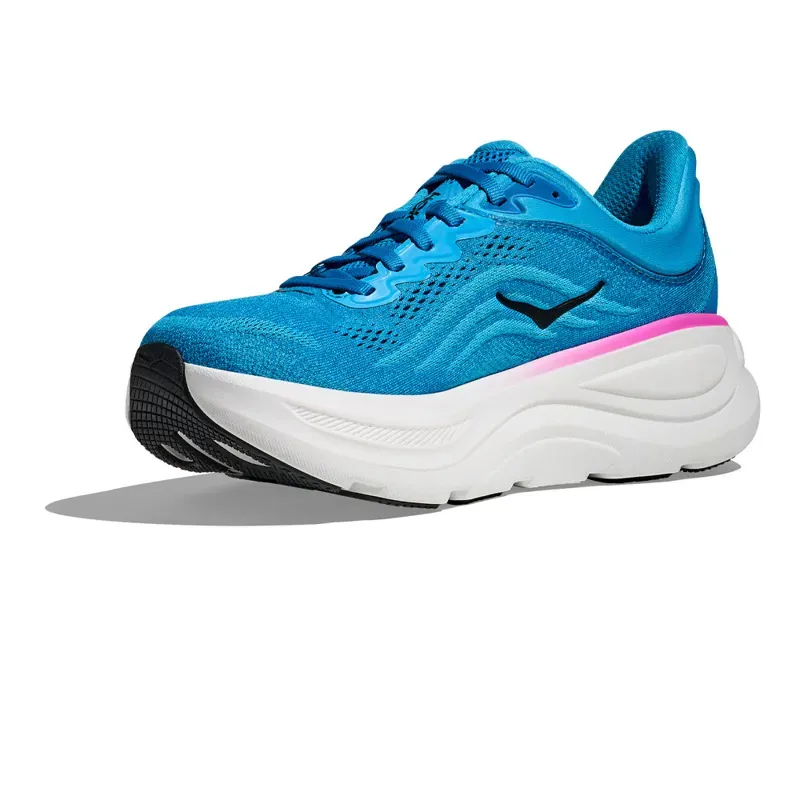 Hoka Bondi 9 Women's Road Running Shoe in Skyward Blue/Neon Fuchsia-5