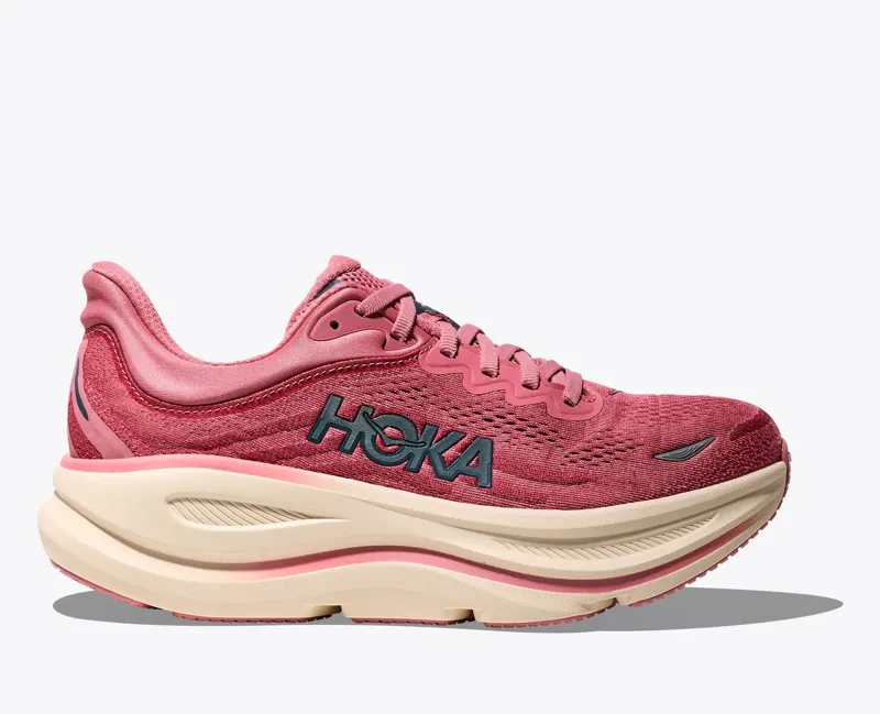 Hoka Bondi 9 Women's Road Running Shoes in Lingonberry/Cranberry