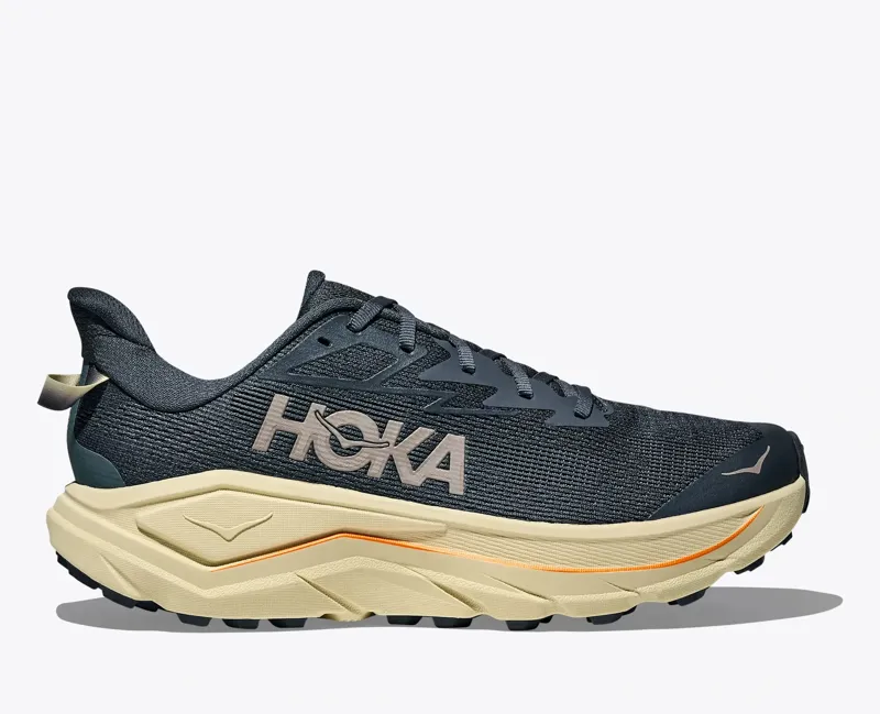 Hoka Challenger 8 Wide Men's Trail Running Shoe in Faded Navy/Pampass Grass