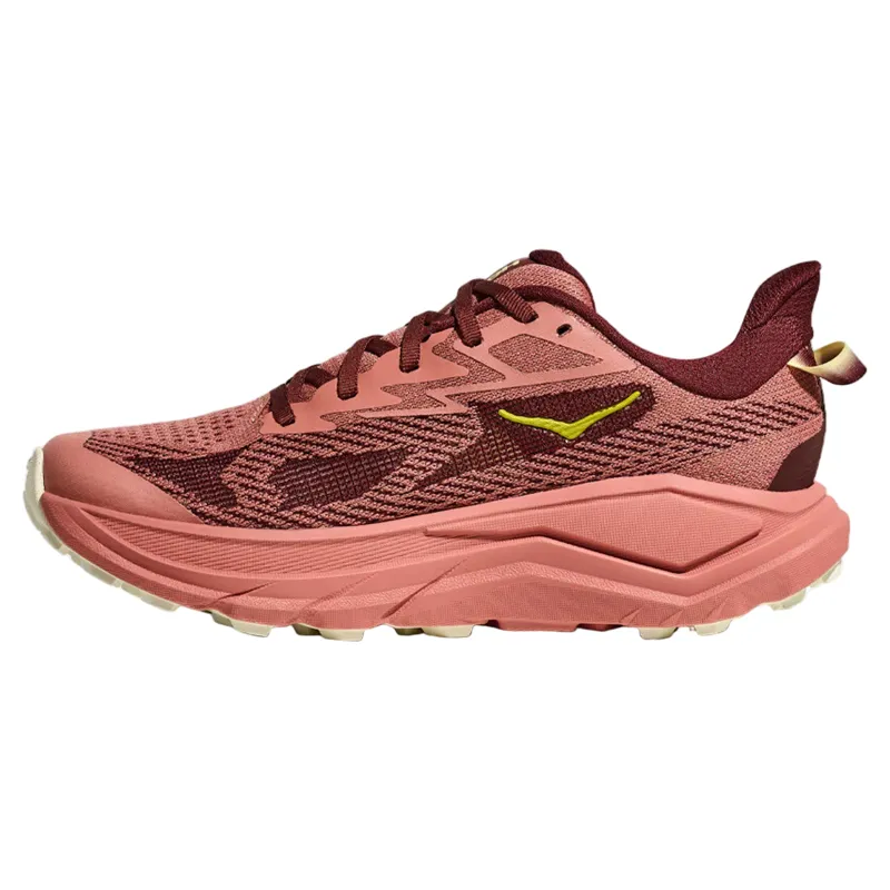 Hoka Challenger 8 Wide Women's Trail Running Shoe in Blush/Dark Cedar-3