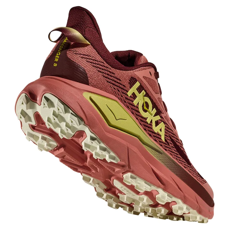 Hoka Challenger 8 Wide Women's Trail Running Shoe in Blush/Dark Cedar-4