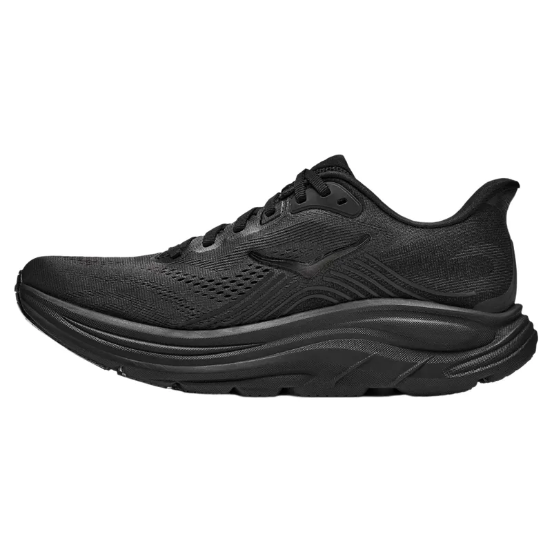 Hoka Clifton 11 Wide Women's Road Running Shoe in Black/Black-3