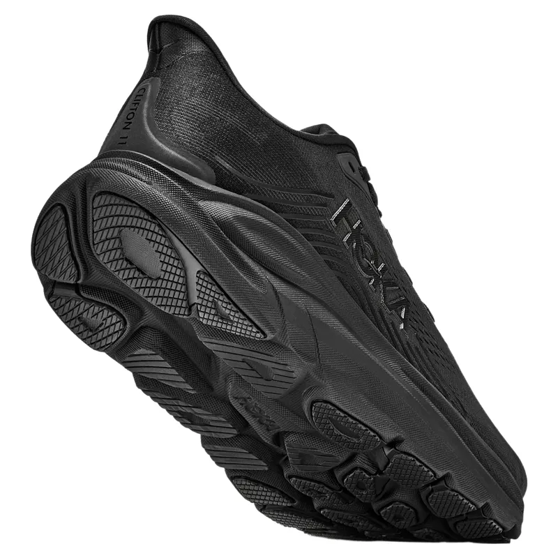 Hoka Clifton 11 Wide Women's Road Running Shoe in Black/Black-4