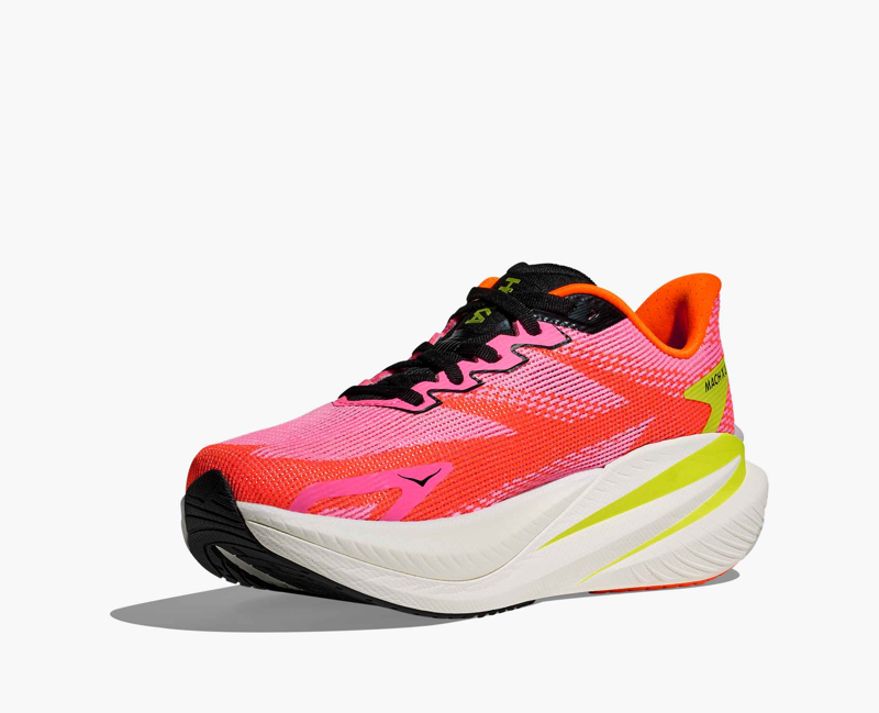 Hoka Mach X 3 Women's Road Running Shoe in Neon Rose/Neon Tangerine-5