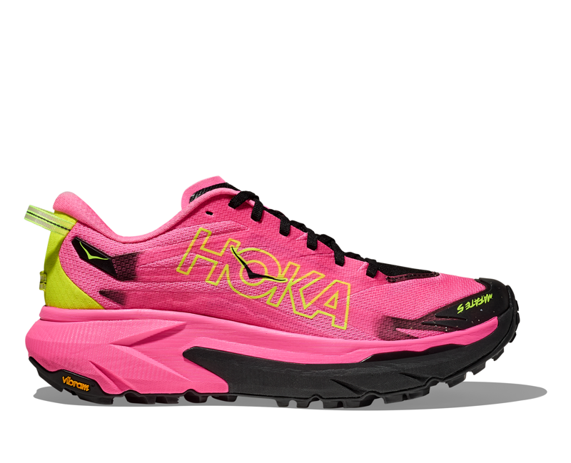 Hoka Mafate 5 Men's Trail Running Shoe in Neon Rose/Black