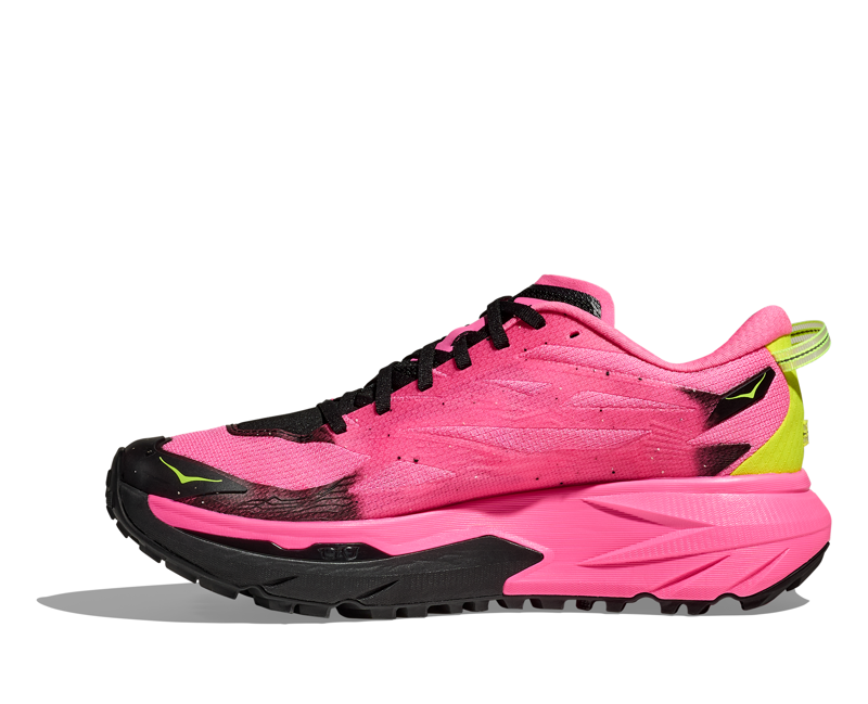 Hoka Mafate 5 Men's Trail Running Shoe in Neon Rose/Black-3