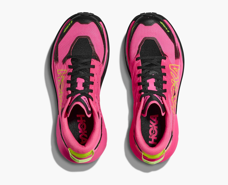 Hoka Mafate 5 Women's Trail Running Shoe in Neon Rose/Black-1