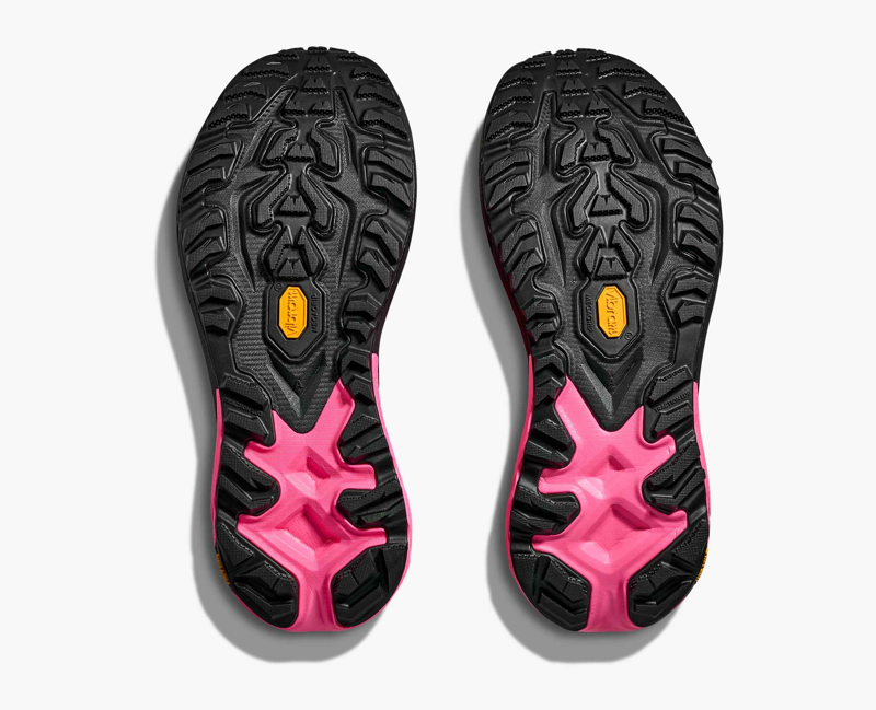 Hoka Mafate 5 Women's Trail Running Shoe in Neon Rose/Black-2
