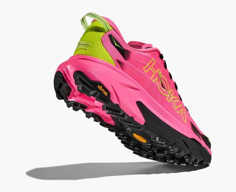 Hoka Mafate 5 Women's Trail Running Shoe in Neon Rose/Black-4