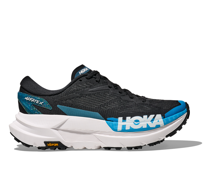 Hoka Mafate X Men's Trail Running Shoe in Black/Skyward Blue
