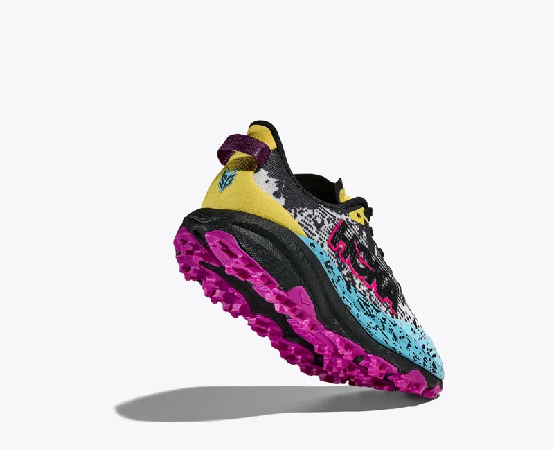 Hoka Speedgoat 6 Kids Trail Running Shoe in Electric Lemon/Black-4
